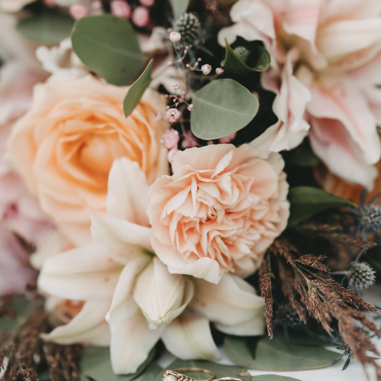 Brautstrauß Apricot closeup